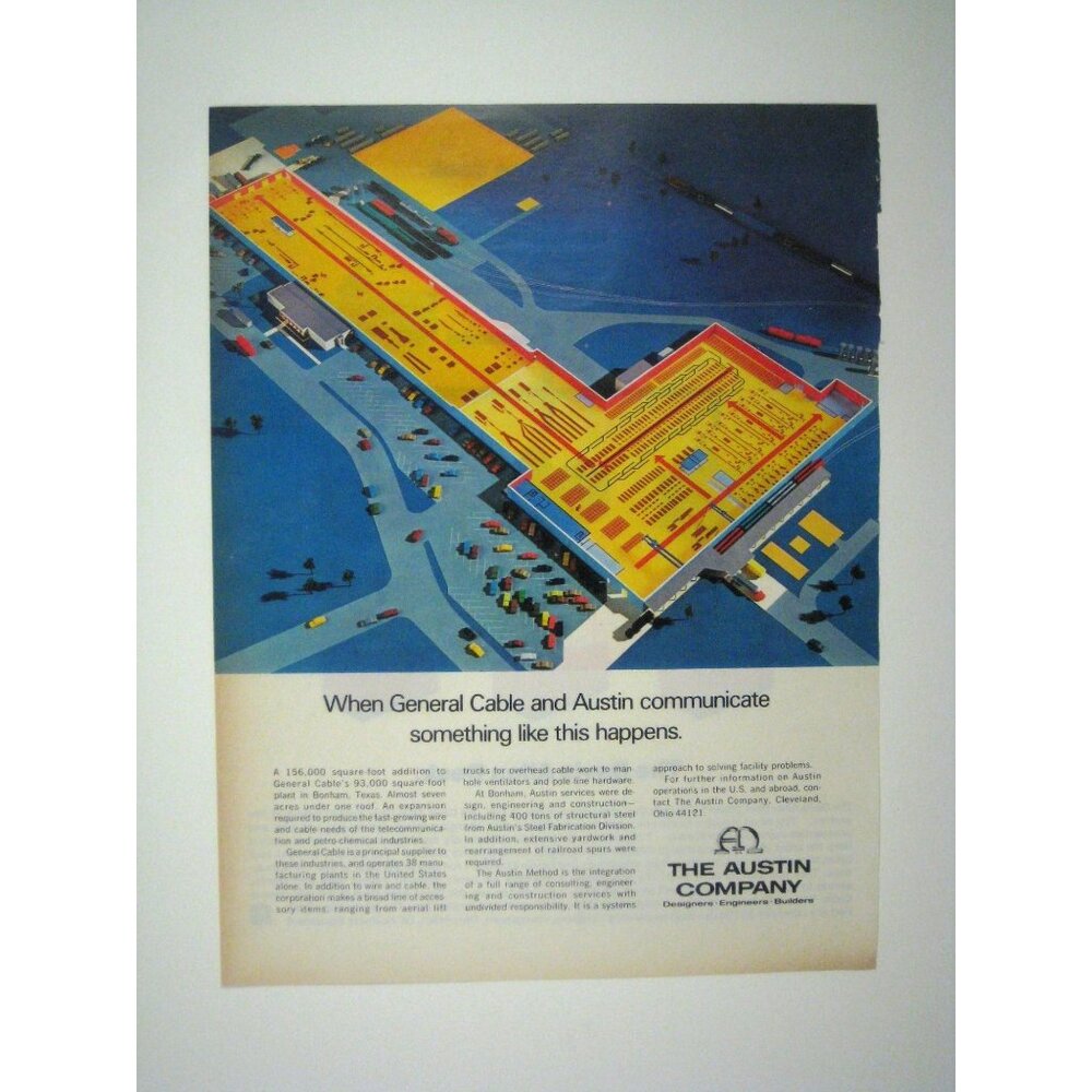 General Cable Austin Company Industrial Print AD 1971 Advertisement